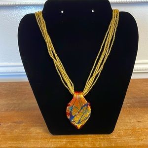 Vintage Glass and Seed Bead Necklace